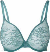 Load image into Gallery viewer, Glossies Lace Sheer Moulded Bra 13001 - Bordeaux and Jade (Fashion)