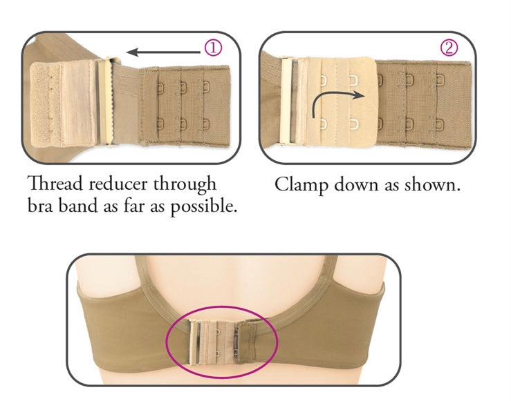 Bra Clip No-Sew Bra Band Size Reducer/Tightener 2 Hook 1/2 Spacing