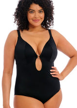 Load image into Gallery viewer, ES7280 Plain Sailing Non-Wire Plunge One Piece  - Black
