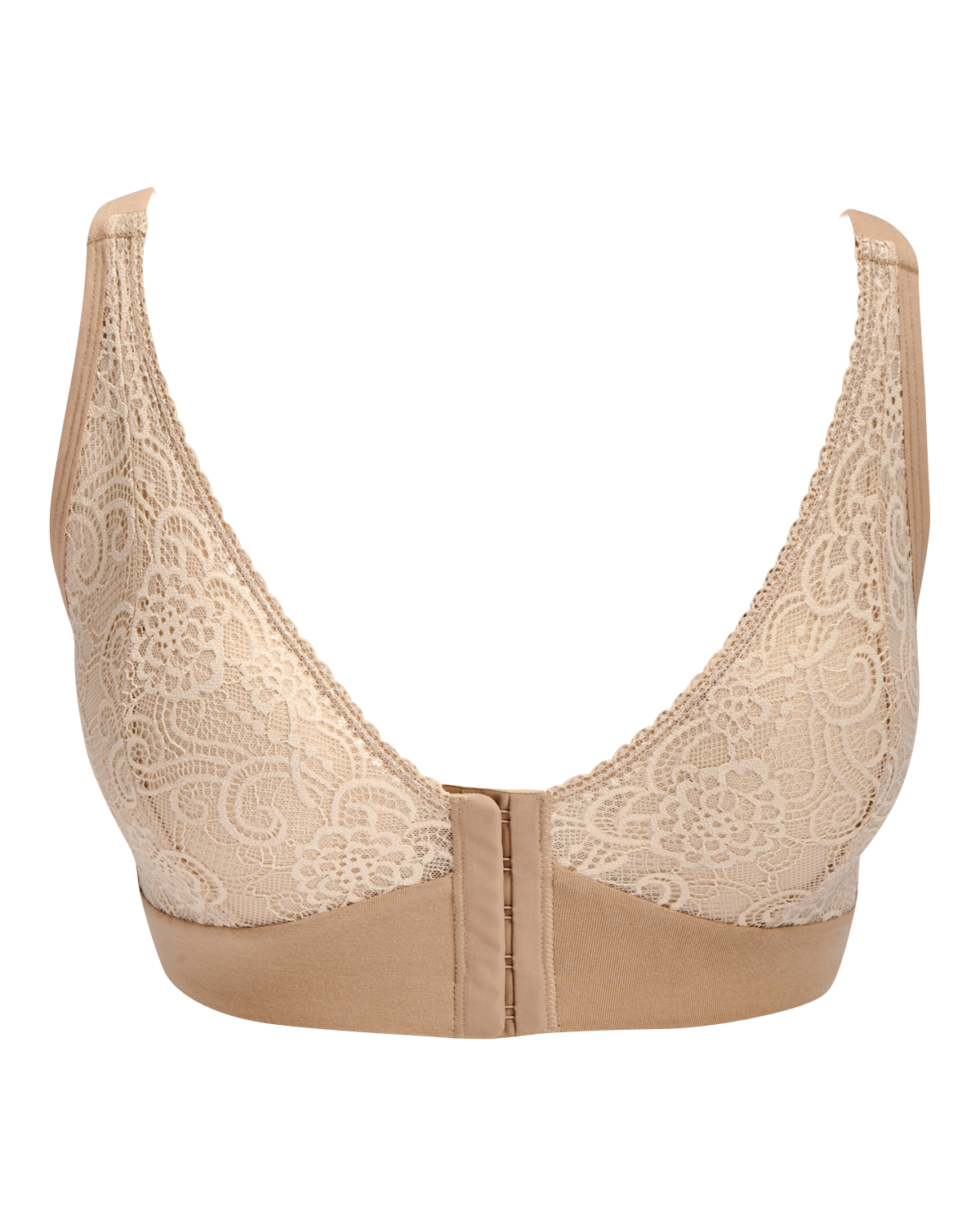 Dotmalls Bras, Front Closure Lace Comfy No Wire Bras, Full Back Covera  Comfortable Push up Bra (Color : Beige, Size : Medium) at  Women's  Clothing store