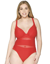 Load image into Gallery viewer, Sheer Class Plunge One Piece Swimsuit
